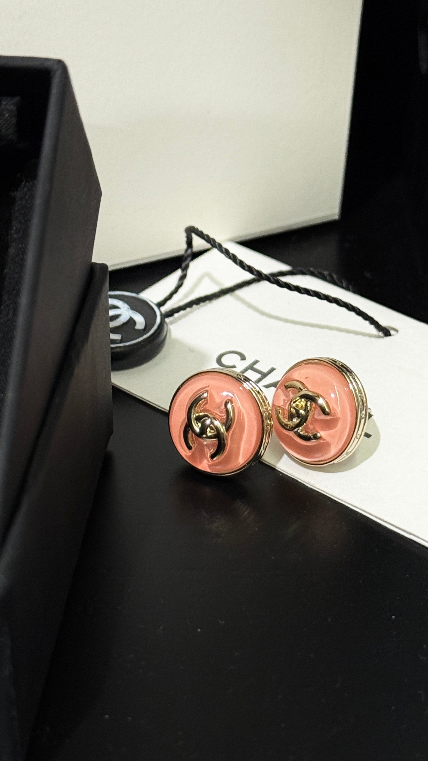 14K Gold-Plated VTG Pink Enamel Stud Earrings