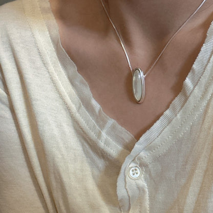S925 Sterling Silver Korean Version Niche Design White Shell Necklace