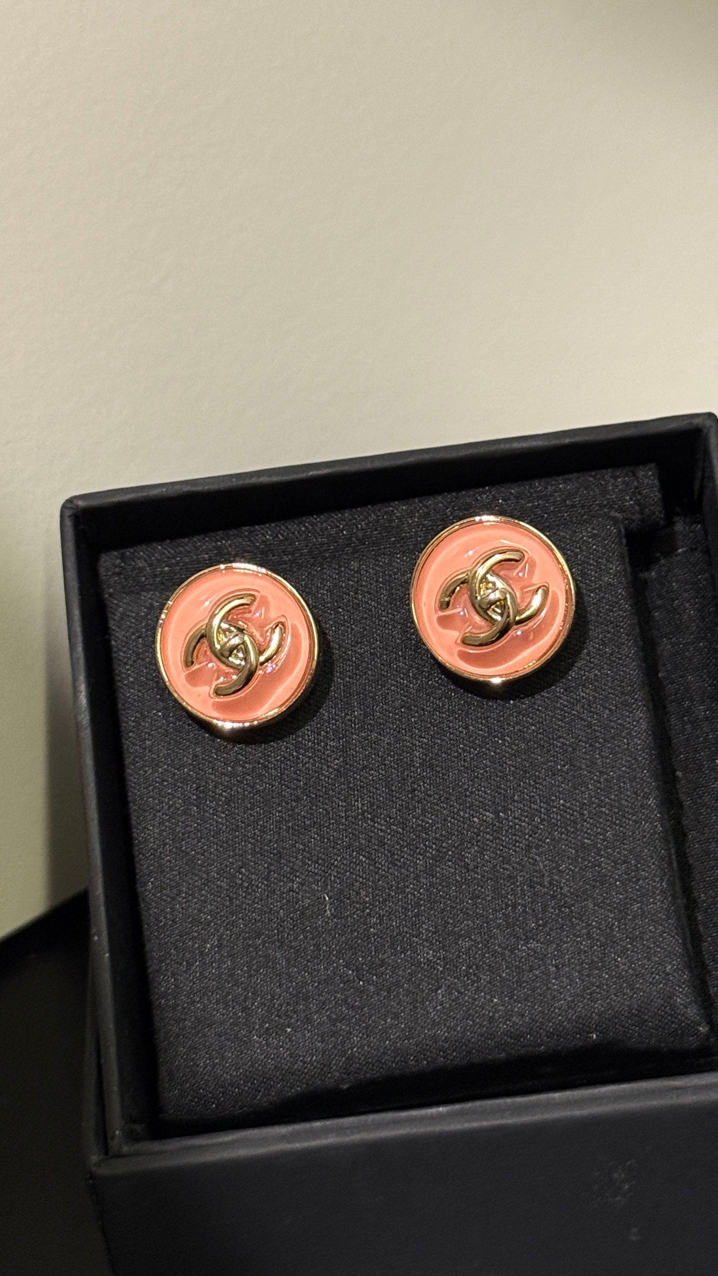 14K Gold-Plated VTG Pink Enamel Stud Earrings