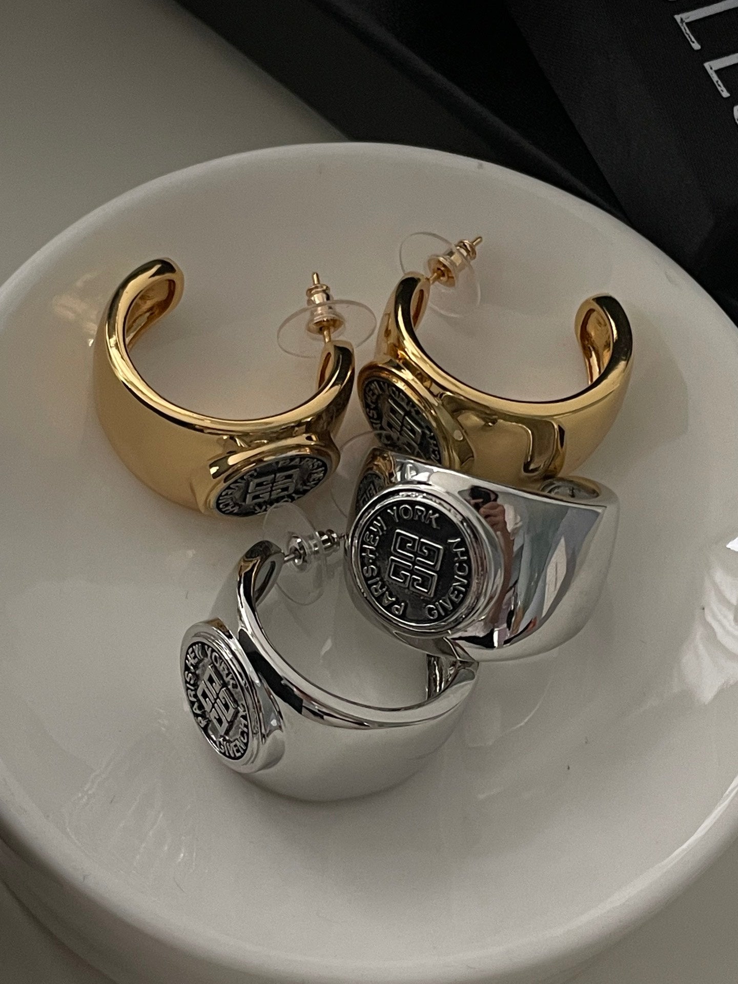 S925 Sterling Silver Plated 14k Gold Vintage earrings