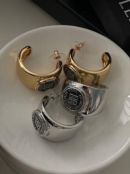 S925 Sterling Silver Plated 14k Gold Vintage earrings