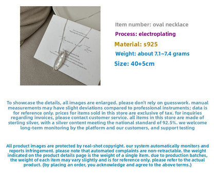 S925 Sterling Silver Korean Version Niche Design White Shell Necklace