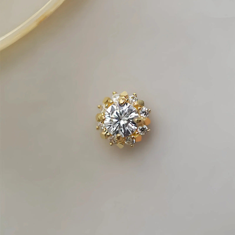 S925 Sterling Silver Plated 14K Gold Small Sun Necklace