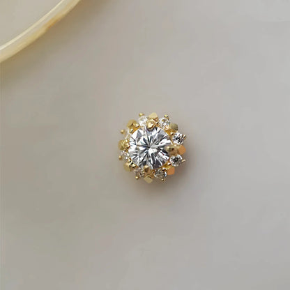 S925 Sterling Silver Plated 14K Gold Small Sun Necklace