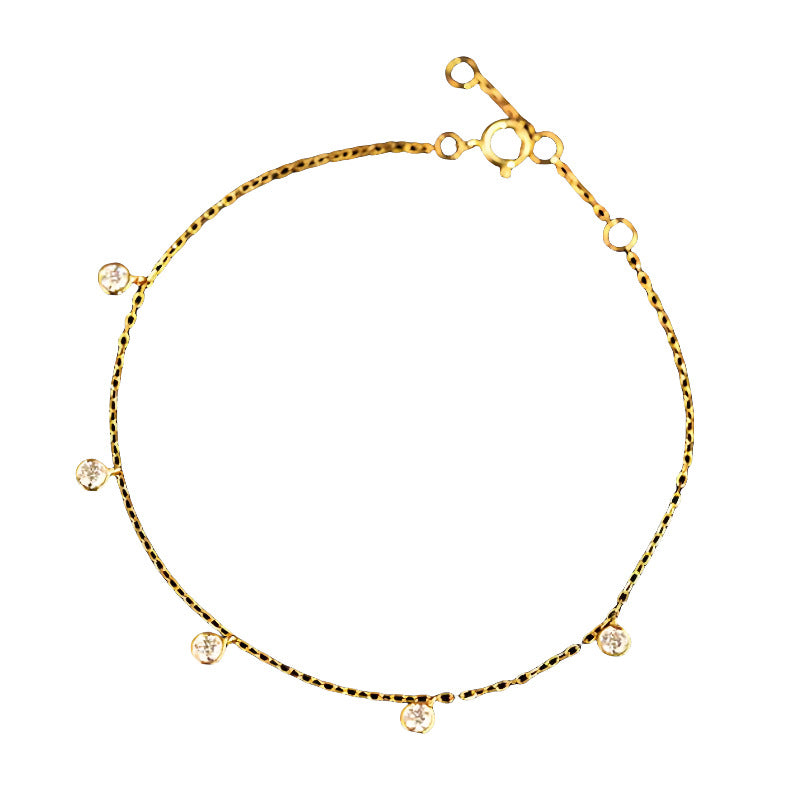 S925 Sterling Silver Plated 18K Gold Bubble Flash Diamond Bracelet