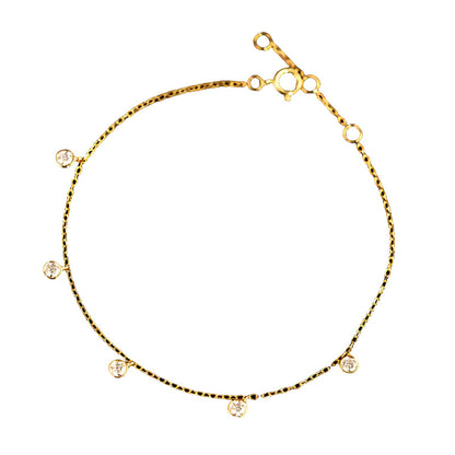 S925 Sterling Silver Plated 18K Gold Bubble Flash Diamond Bracelet