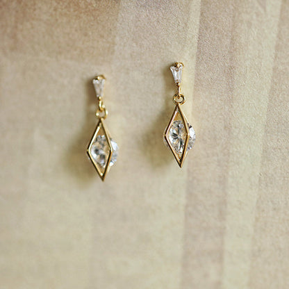 S925 Sterling Silver Plated 14K Gold Super Flash Zircon Sunlight Prismatic Stud Earrings