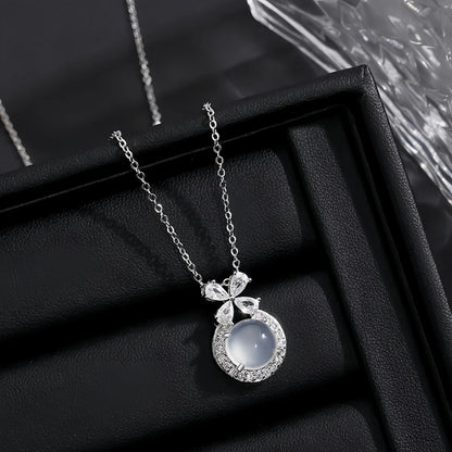 S925 Sterling Silver Runaway Princess Necklace for Women Ice Transparent Chalcedony Pendant Necklace