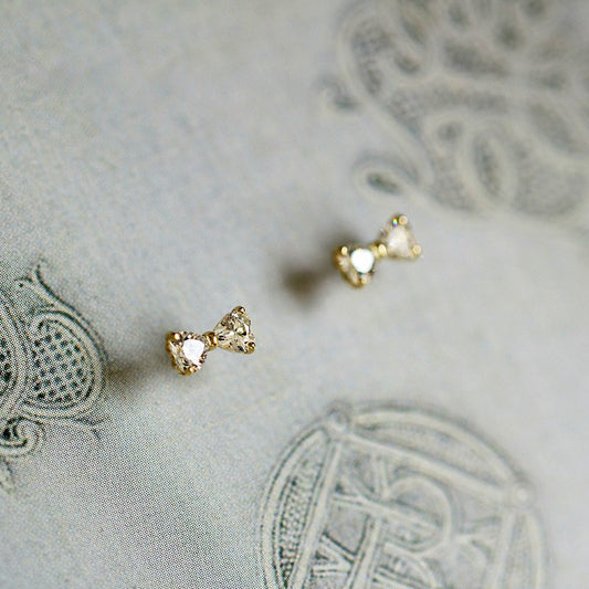 S925 Sterling Silver 14K Gold Plated  Mini Artistic Earrings