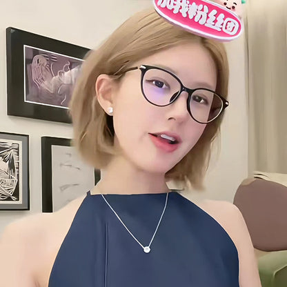 S925 Sterling Silver Zhao Lusi Same Style Baby Rose Cut Necklace