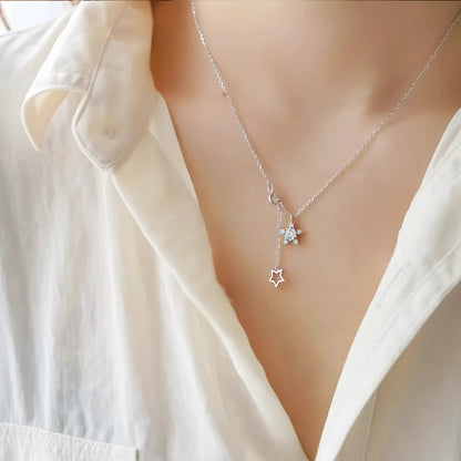 S925 Sterling Silver 14K Gold Plated Full Diamond Star Necklace