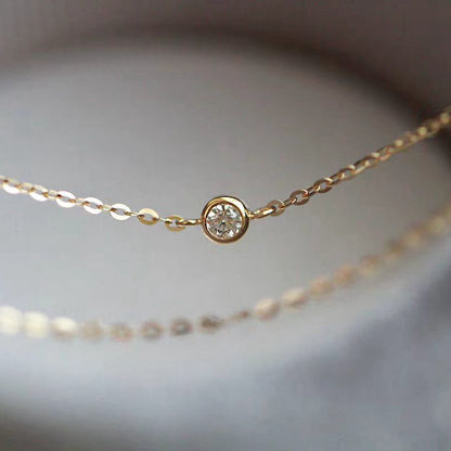 S925 Sterling Silver Plated 14K Gold H Letter Small Diamond Bracelet