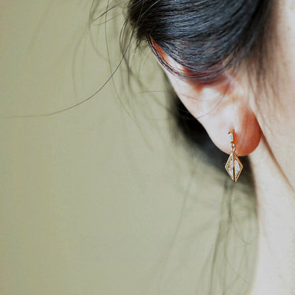 S925 Sterling Silver Plated 14K Gold Super Flash Zircon Sunlight Prismatic Stud Earrings