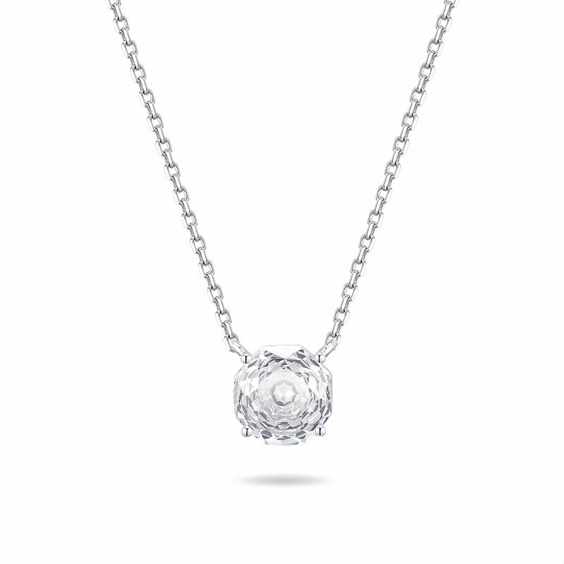 S925 Sterling Silver Zhao Lusi Same Style Baby Rose Cut Necklace